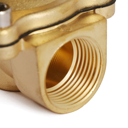 U.S. Solid 3/4" Brass Electric Solenoid Valve 12V DC Normally Closed VITON Air Water Oil Fuel