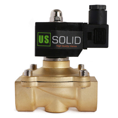 U.S. Solid 1" Brass Electric Solenoid Valve 12V DC Normally Closed VITON Air Water Oil Fuel