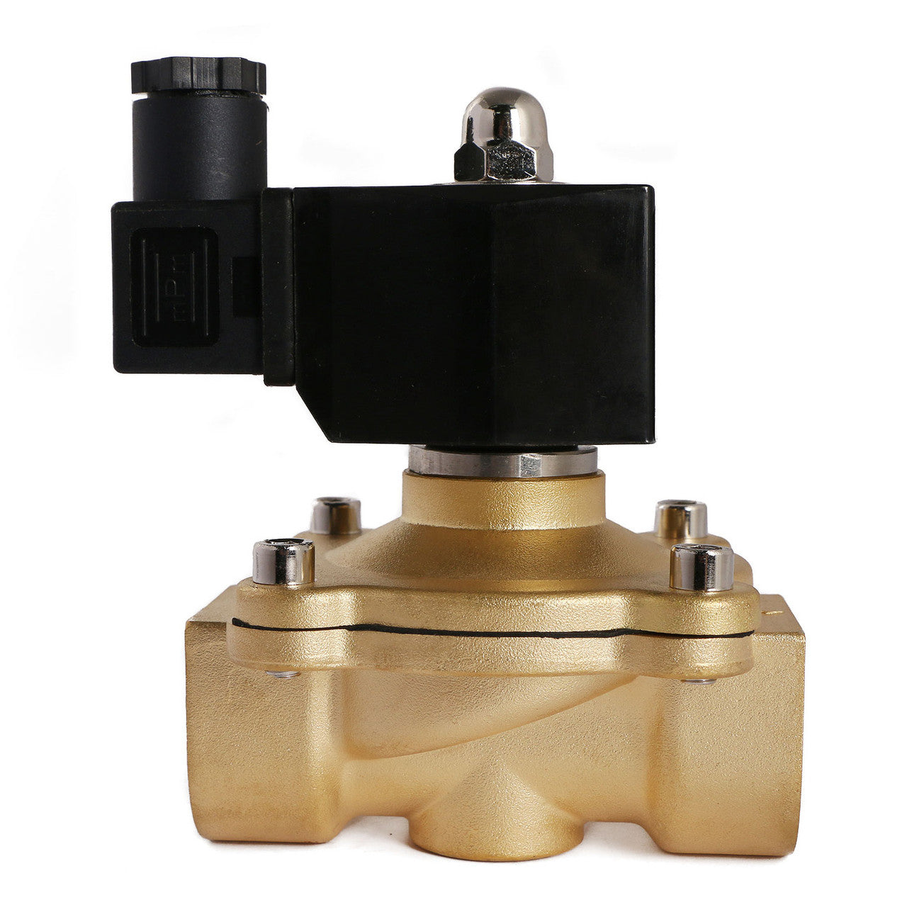 U.S. Solid 1" Brass Electric Solenoid Valve 12V DC Normally Closed VITON Air Water Oil Fuel