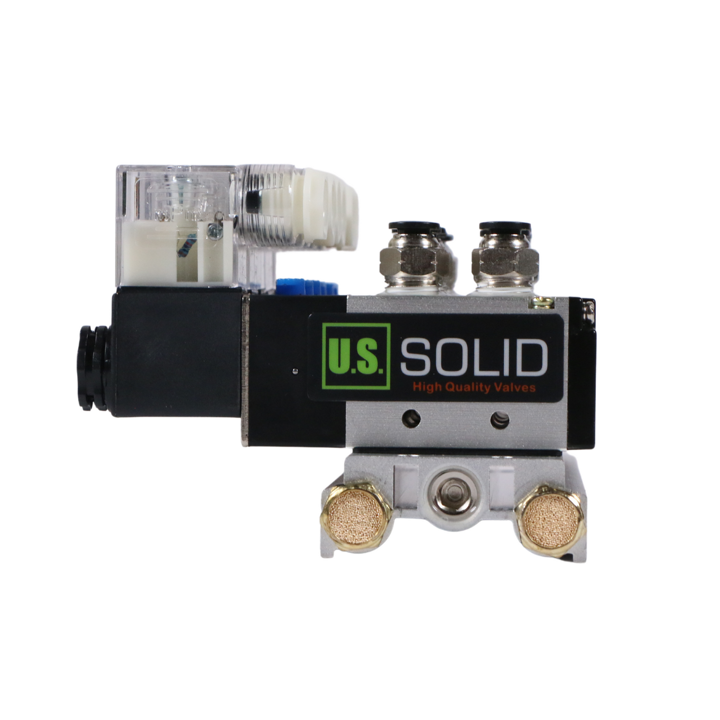 4V210-08 2 Position 5 Way 6 Pneumatic Solenoid Valves Manifold Base, AC 110V, Normally Closed
