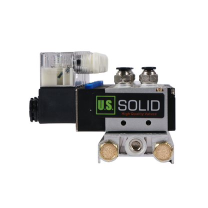 4V210-08 2 Position 5 Way 8 Pneumatic Solenoid Valves Manifold Base, AC 110V, Normally Closed