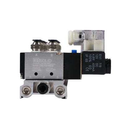 4V210-08 2 Position 5 Way 8 Pneumatic Solenoid Valves Manifold Base, AC 110V, Normally Closed