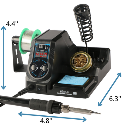 محطة لحام US Solid - مجموعة محطة لحام رقمية مع مفتاح درجة حرارة 392 درجة فهرنهايت - 896 درجة فهرنهايت، 5 رؤوس لحام إضافية