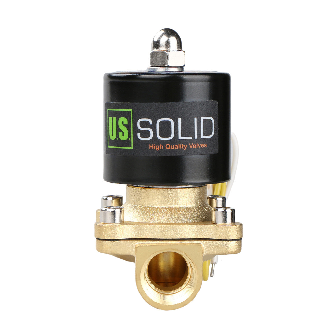 U.S. Solid Electric Solenoid Valve - 1/2" 110V AC Solenoid Valve Brass Body Normally Closed, VITON SEAL