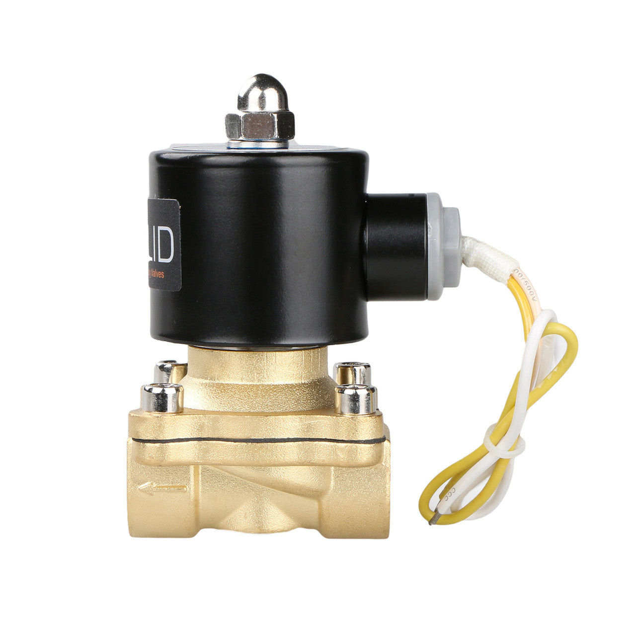 U.S. Solid Electric Solenoid Valve - 1/2" 110V AC Solenoid Valve Brass Body Normally Closed, VITON SEAL