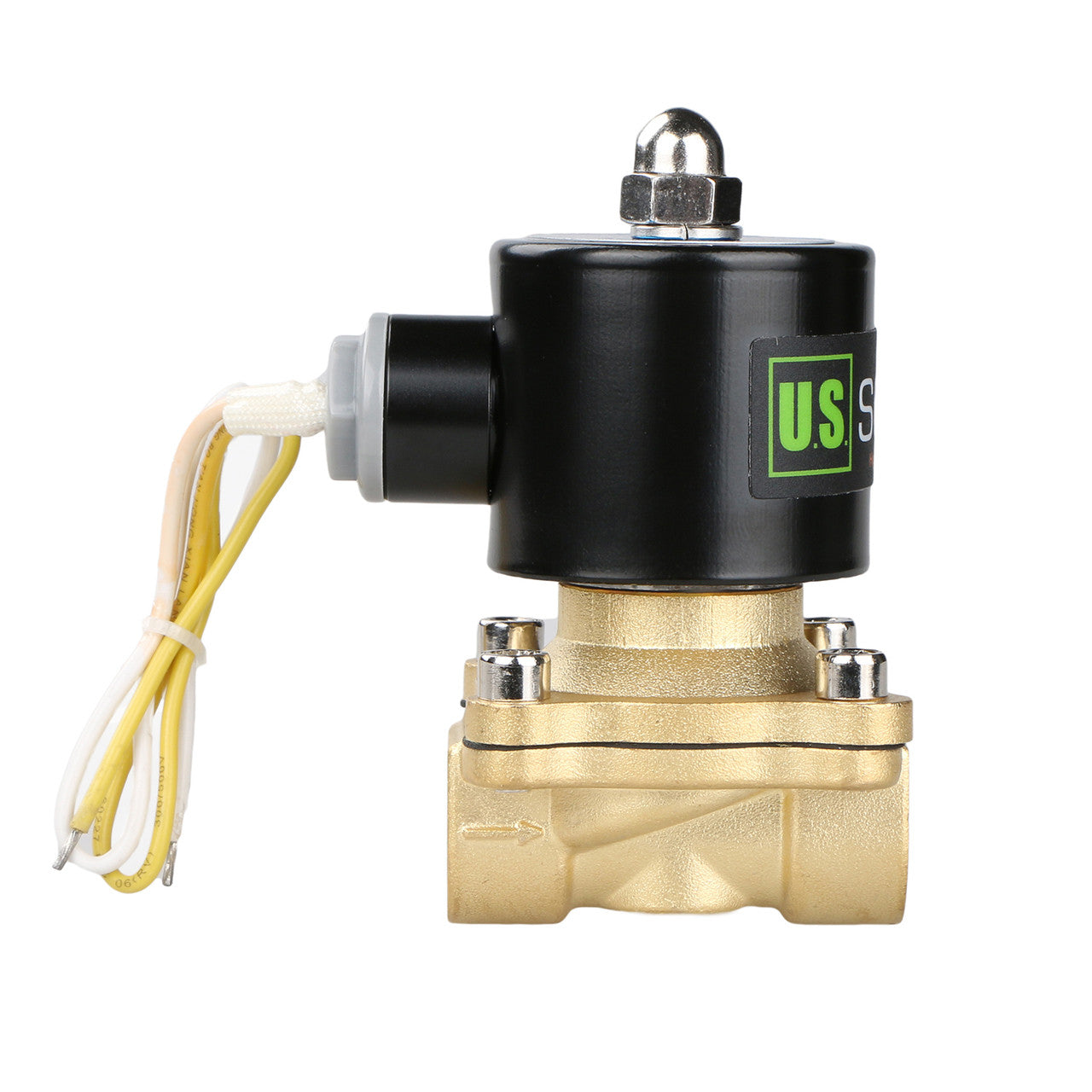 U.S. Solid Electric Solenoid Valve - 1/2" 110V AC Solenoid Valve Brass Body Normally Closed, VITON SEAL