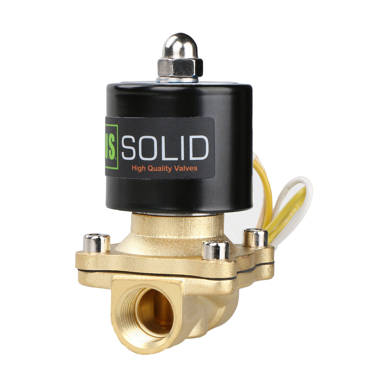 U.S. Solid Electric Solenoid Valve - 1/2" 110V AC Solenoid Valve Brass Body Normally Closed, VITON SEAL