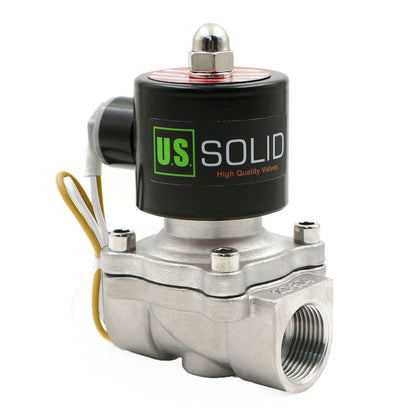 Válvula solenoide eléctrica sólida de EE. UU. - Válvula solenoide de 3/4" 110 V CA Cuerpo de acero inoxidable Normalmente cerrado, SELLO DE VITON