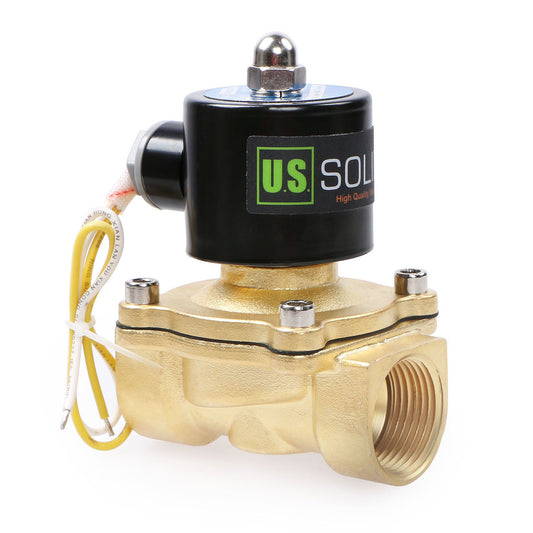 U.S. Solid Electric Solenoid Valve- 1" 110V AC Solenoid Valve Brass Body Normally Closed, NBR SEAL