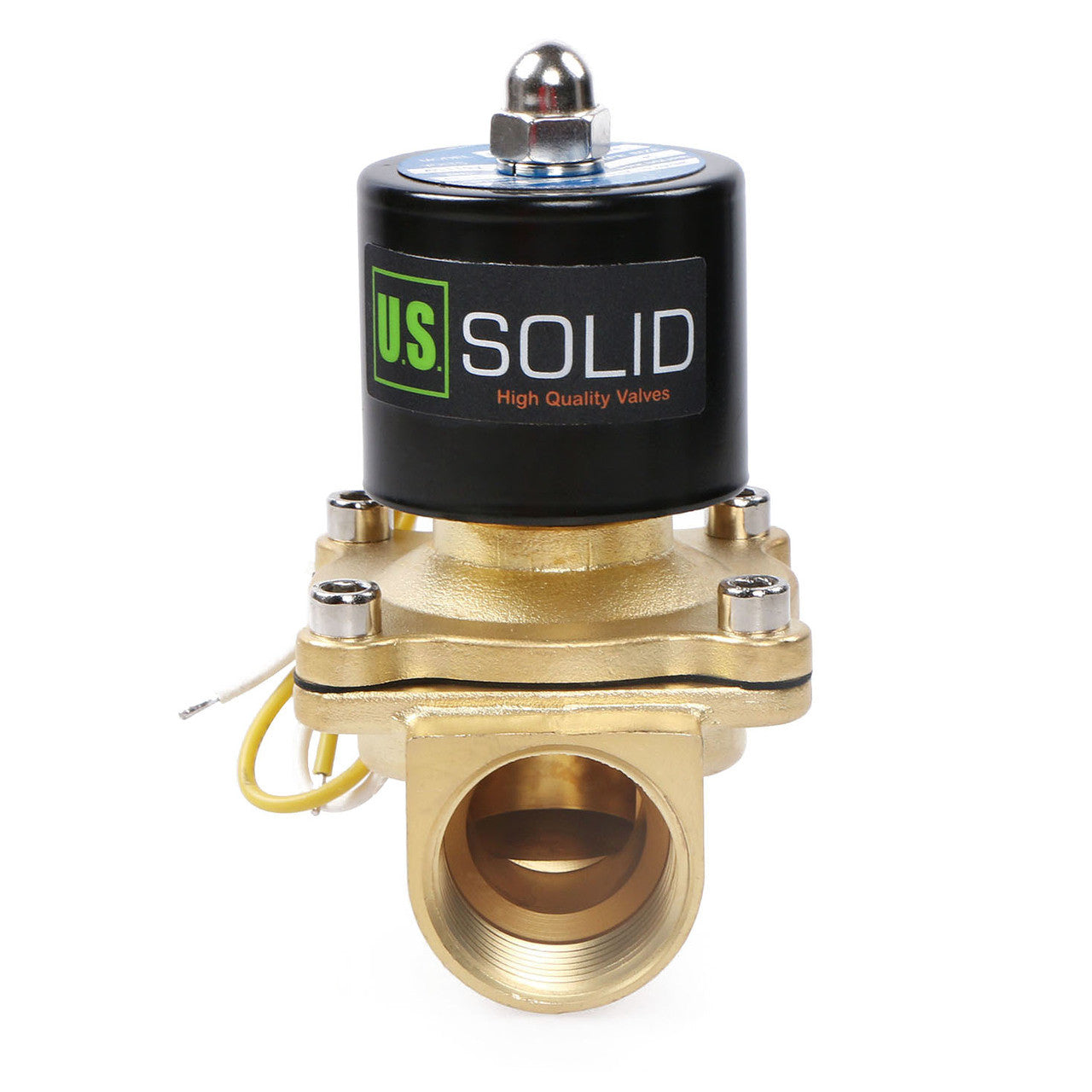 U.S. Solid Electric Solenoid Valve- 1" 110V AC Solenoid Valve Brass Body Normally Closed, NBR SEAL