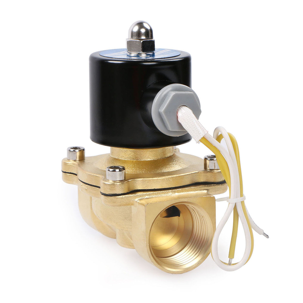 U.S. Solid Electric Solenoid Valve- 1" 110V AC Solenoid Valve Brass Body Normally Closed, NBR SEAL