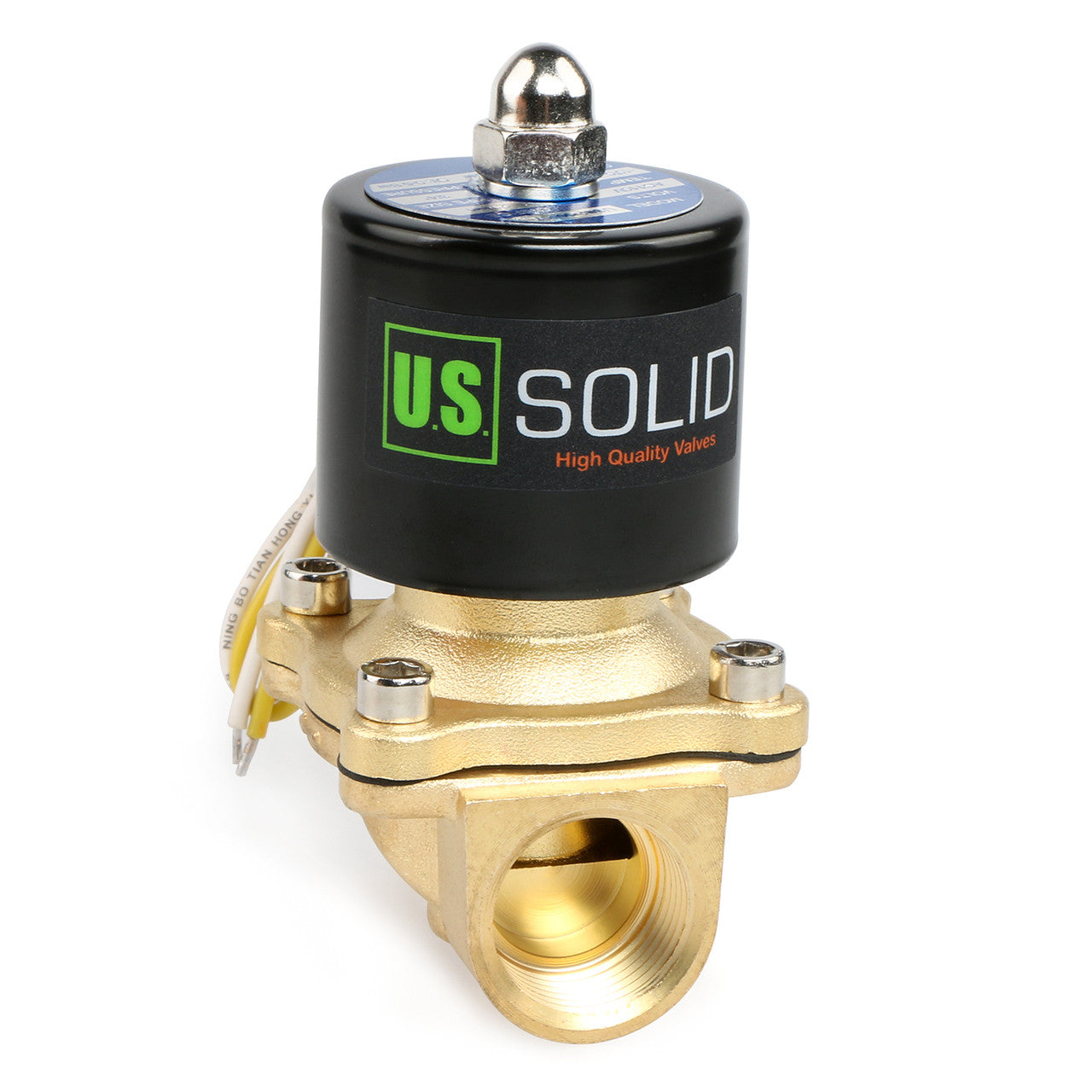 U.S. Solid Electric Solenoid Valve- 3/4" 110V AC Solenoid Valve Brass Body Normally Closed, NBR SEAL