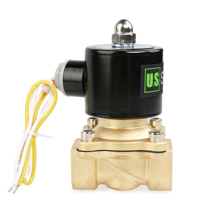 Válvula solenoide eléctrica sólida de EE. UU. - Válvula solenoide de 3/4" 110 V CA Cuerpo de latón normalmente cerrado, SELLO NBR 