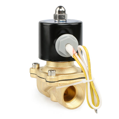 Válvula solenoide eléctrica sólida de EE. UU. - Válvula solenoide de 3/4" 110 V CA Cuerpo de latón normalmente cerrado, SELLO NBR 