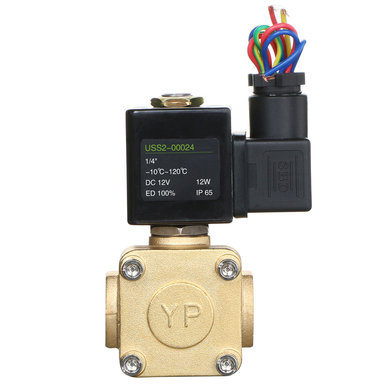 U.S. Solid Electric Solenoid Valve- 1/4" 12V DC 230PSI Solenoid Valve Brass Body Normally Closed, VITON SEAL