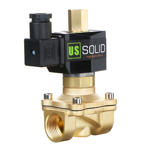 U.S. Solid Electric Solenoid Valve- 3/4" 110V AC Solenoid Valve Brass Body Normally Open, VITON SEAL