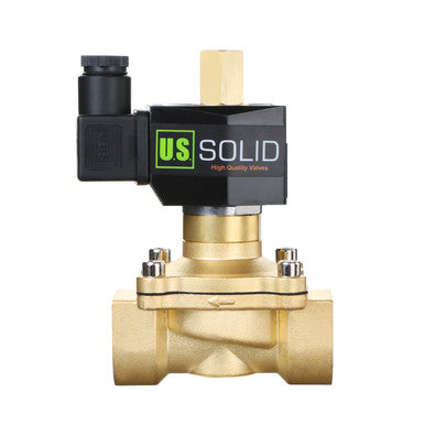 U.S. Solid Electric Solenoid Valve- 1" 110V AC Solenoid Valve Brass Body Normally Open, VITON SEAL