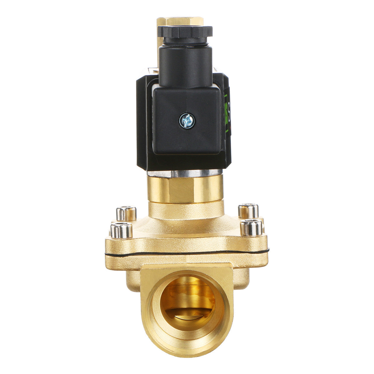 U.S. Solid Electric Solenoid Valve- 1" 110V AC Solenoid Valve Brass Body Normally Open, VITON SEAL