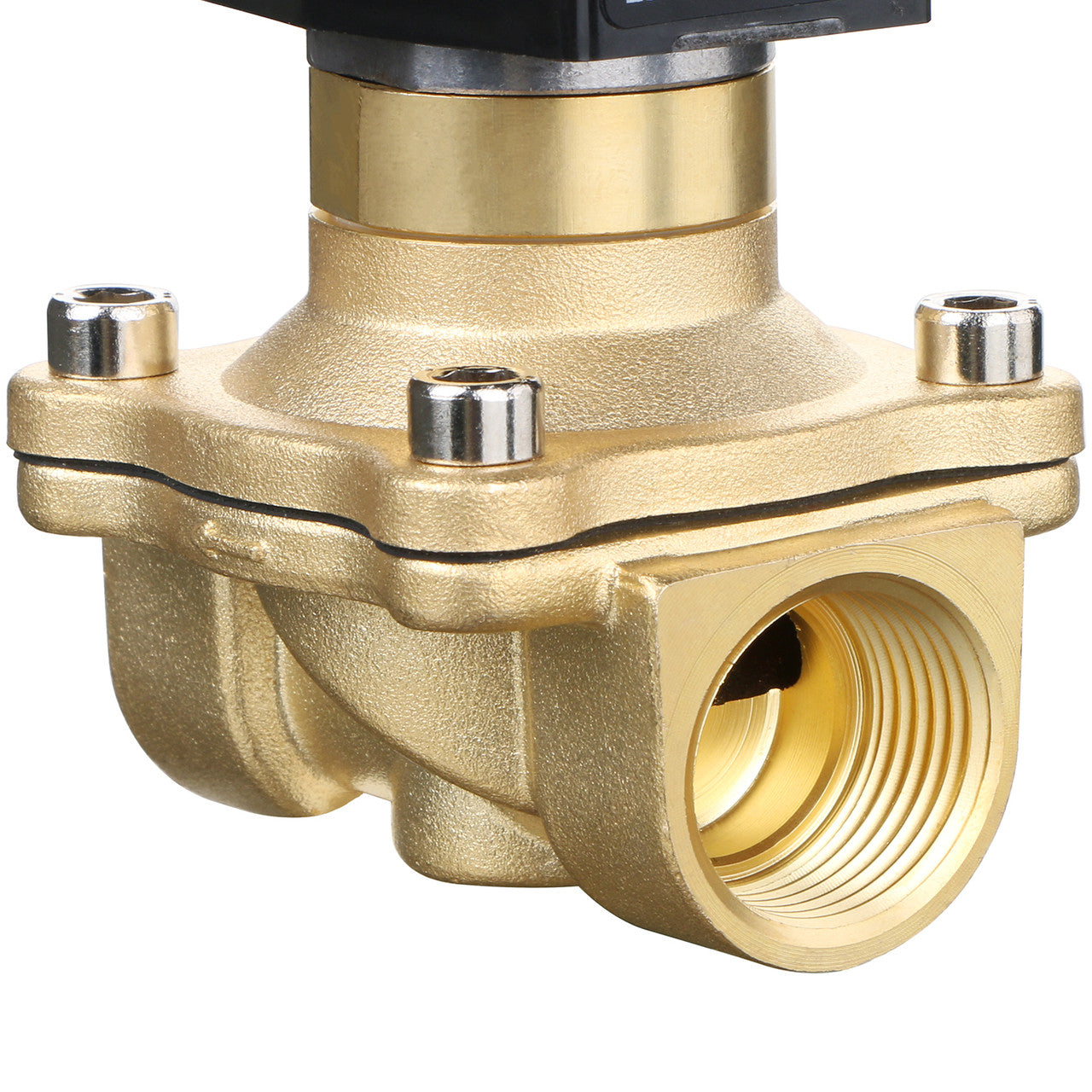 U.S. Solid Electric Solenoid Valve- 1" 110V AC Solenoid Valve Brass Body Normally Open, VITON SEAL