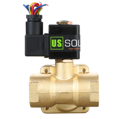 U.S. Solid Electric Solenoid Valve- 1" 12V DC 230PSI Solenoid Valve Brass Body Normally Closed, VITON SEAL