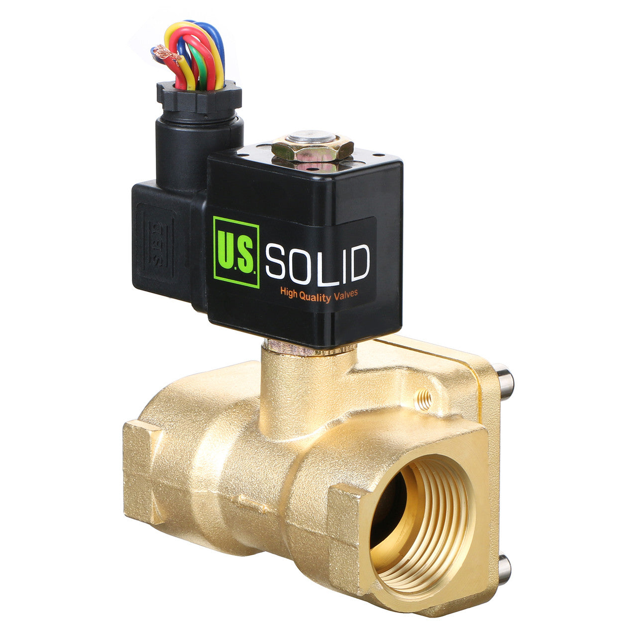 U.S. Solid Electric Solenoid Valve- 1" 12V DC 230PSI Solenoid Valve Brass Body Normally Closed, VITON SEAL