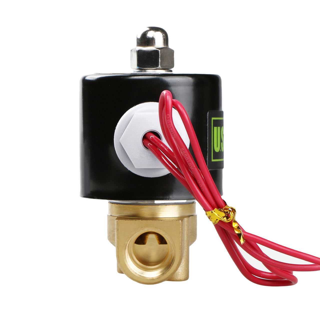 U.S. Solid Electric Solenoid Valve- 3/8" 110V AC Solenoid Valve Brass Body Normally Closed, VITON SEAL