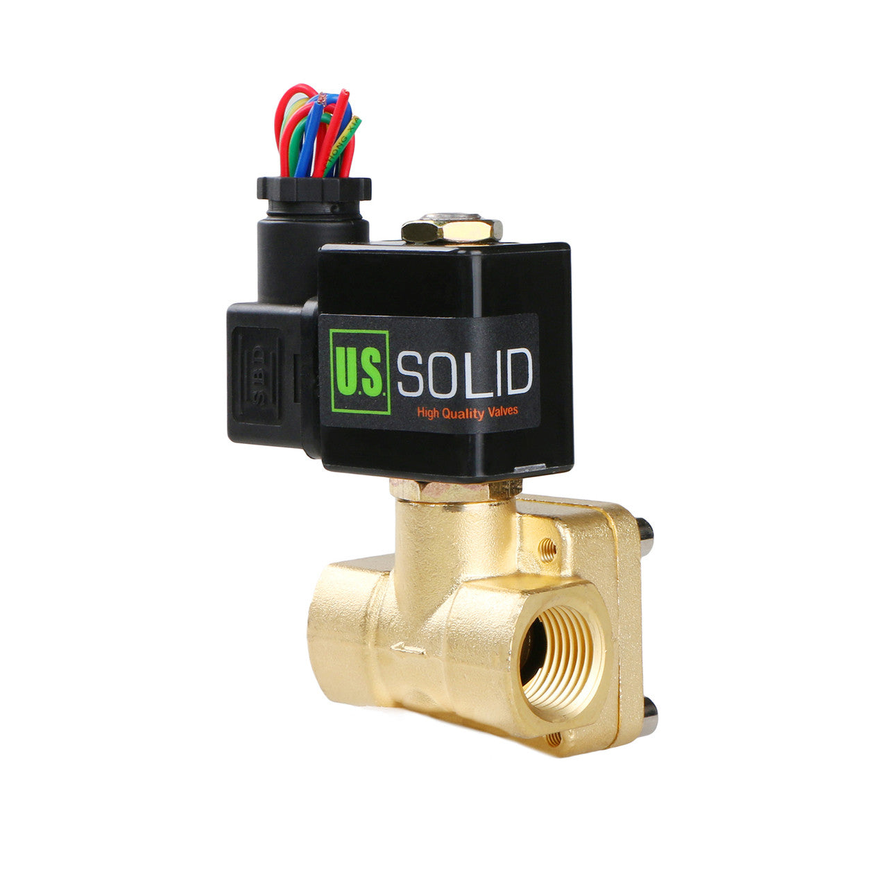 U.S. Solid Electric Solenoid Valve- 1/2" 110V AC Solenoid Valve Brass Body Normally Closed, Pilot Type, VITON SEAL