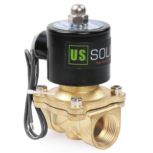 U.S. Solid Electric Solenoid Valve- 3/4" 24V DC Solenoid Valve Brass Body Normally Closed, VITON SEAL