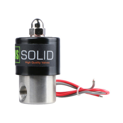 Válvula solenoide eléctrica sólida de EE. UU. - Válvula solenoide de 1/4" 24 V CA Cuerpo de acero inoxidable Normalmente cerrado, SELLO DE VITON