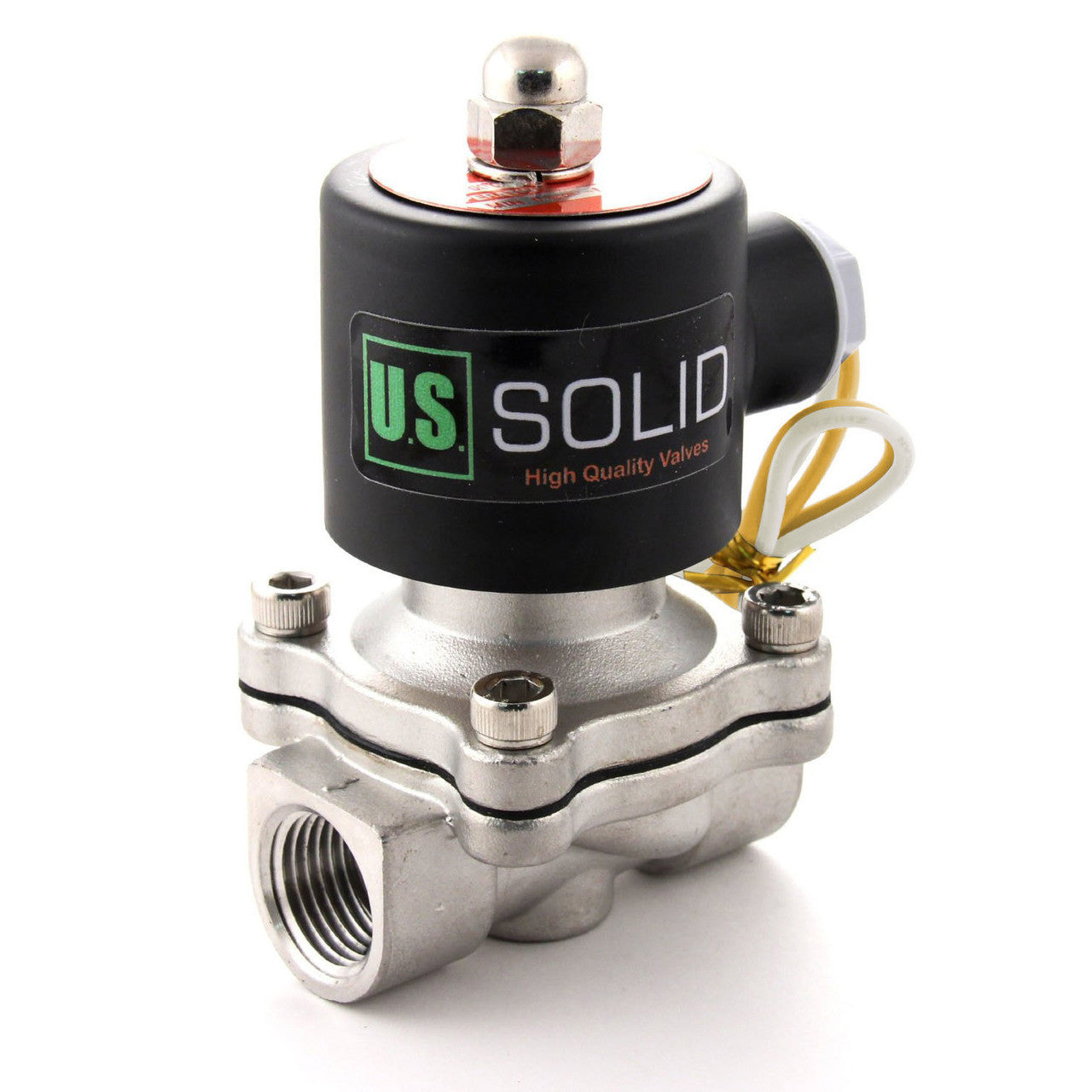 U.S. Solid Electric Solenoid Valve- 1/2" 110V AC Solenoid Valve Stainless Steel Body Normally Closed, VITON SEAL