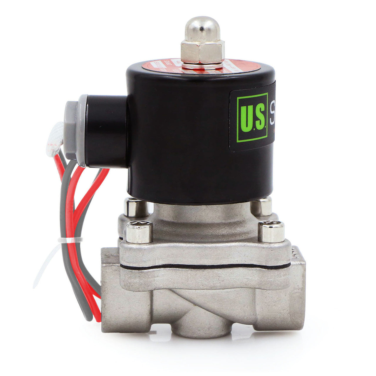 U.S. Solid Electric Solenoid Valve- 1/2" 24V AC Solenoid Valve Stainless Steel Body Normally Closed, VITON SEAL