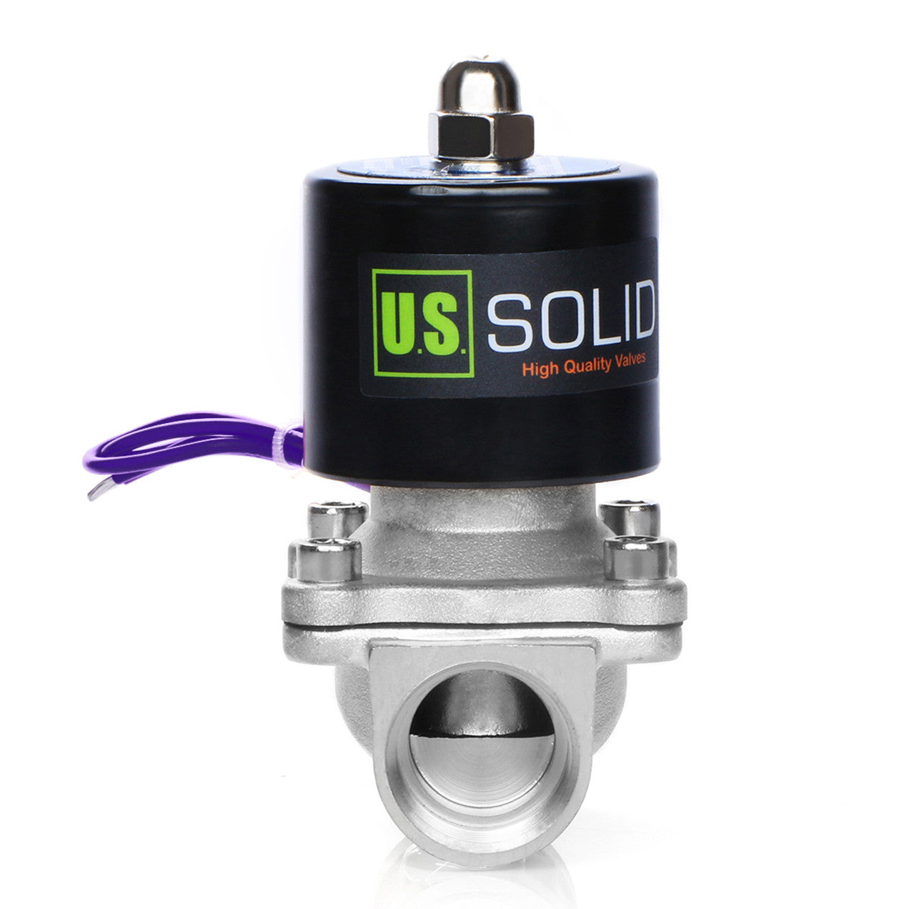 U.S. Solid Electric Solenoid Valve- 3/4" 12V DC Solenoid Valve Stainless Steel Body Normally Closed, VITON SEAL