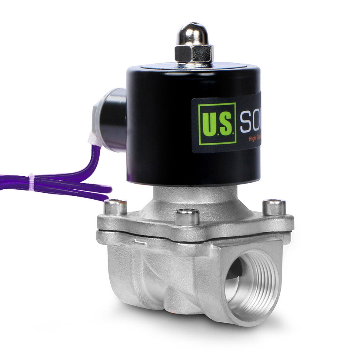 U.S. Solid Electric Solenoid Valve- 3/4" 12V DC Solenoid Valve Stainless Steel Body Normally Closed, VITON SEAL