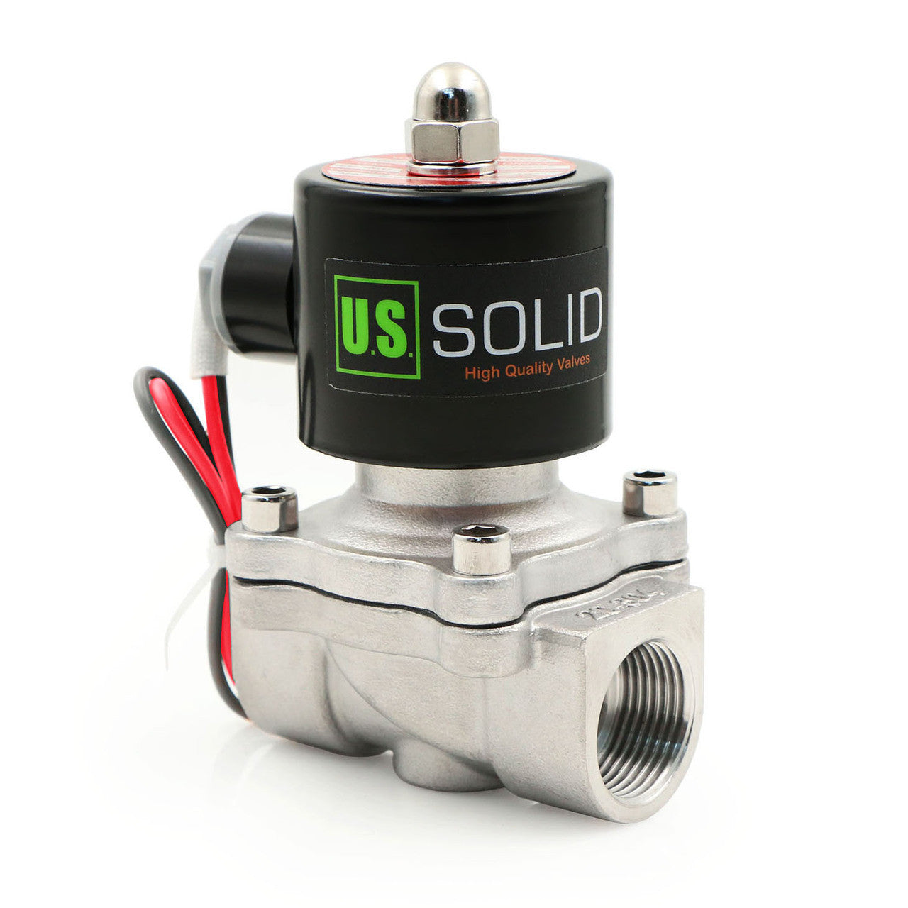 U.S. Solid Electric Solenoid Valve - 3/4" 24V AC Solenoid Valve Stainless Steel Body Normally Closed, VITON SEAL