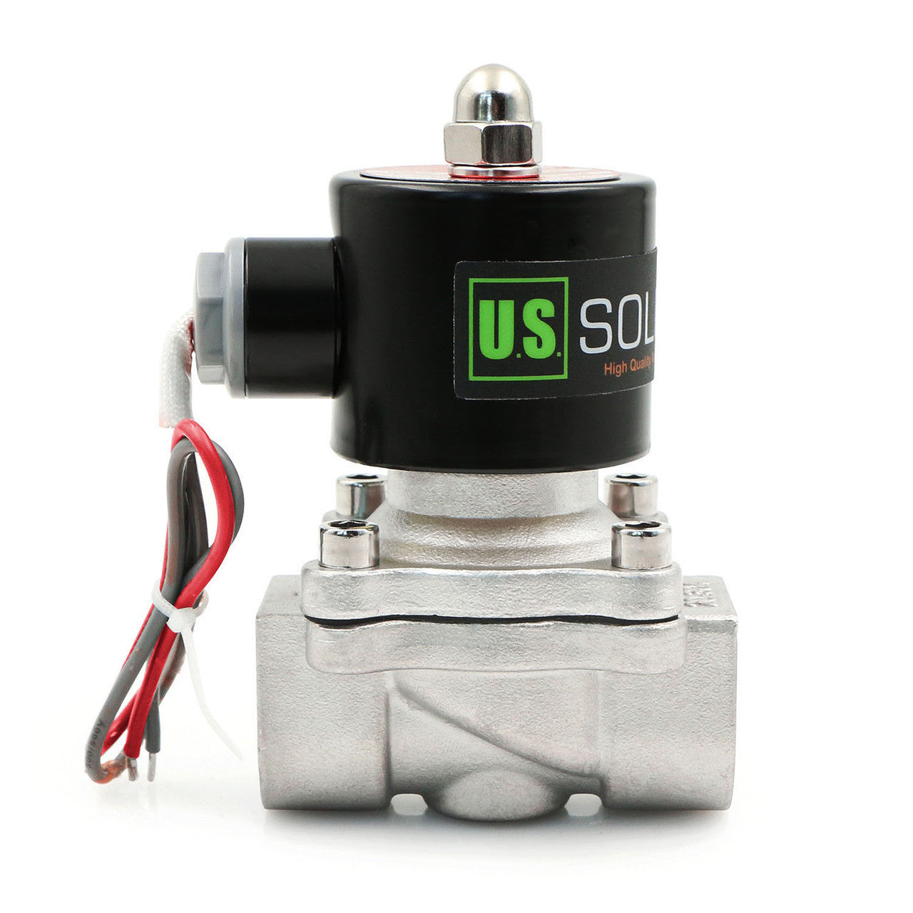 U.S. Solid Electric Solenoid Valve - 3/4" 24V AC Solenoid Valve Stainless Steel Body Normally Closed, VITON SEAL