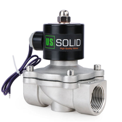 1" Solenoid Valve - 12V DC Stainless Steel Electric Solenoid Valve, Normally Closed, VITON Seal