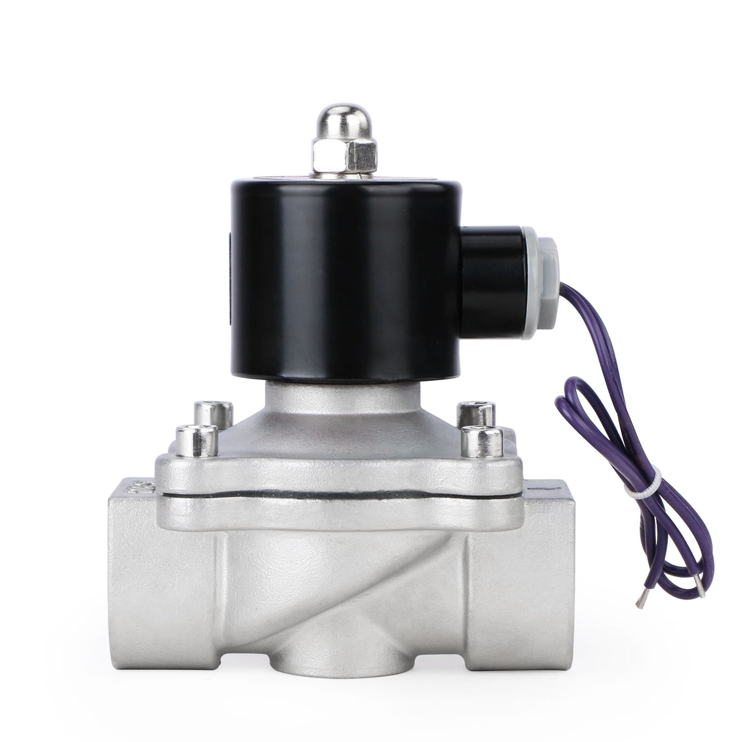 1" Solenoid Valve - 12V DC Stainless Steel Electric Solenoid Valve, Normally Closed, VITON Seal