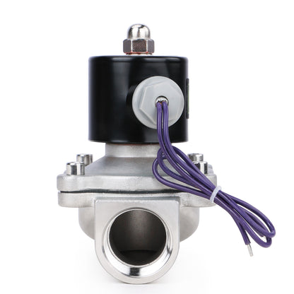 1" Solenoid Valve - 12V DC Stainless Steel Electric Solenoid Valve, Normally Closed, VITON Seal