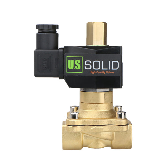 U.S. Solid Electric Solenoid Valve- 1/2" 110V AC Solenoid Valve Brass Body Normally Open, NBR SEAL