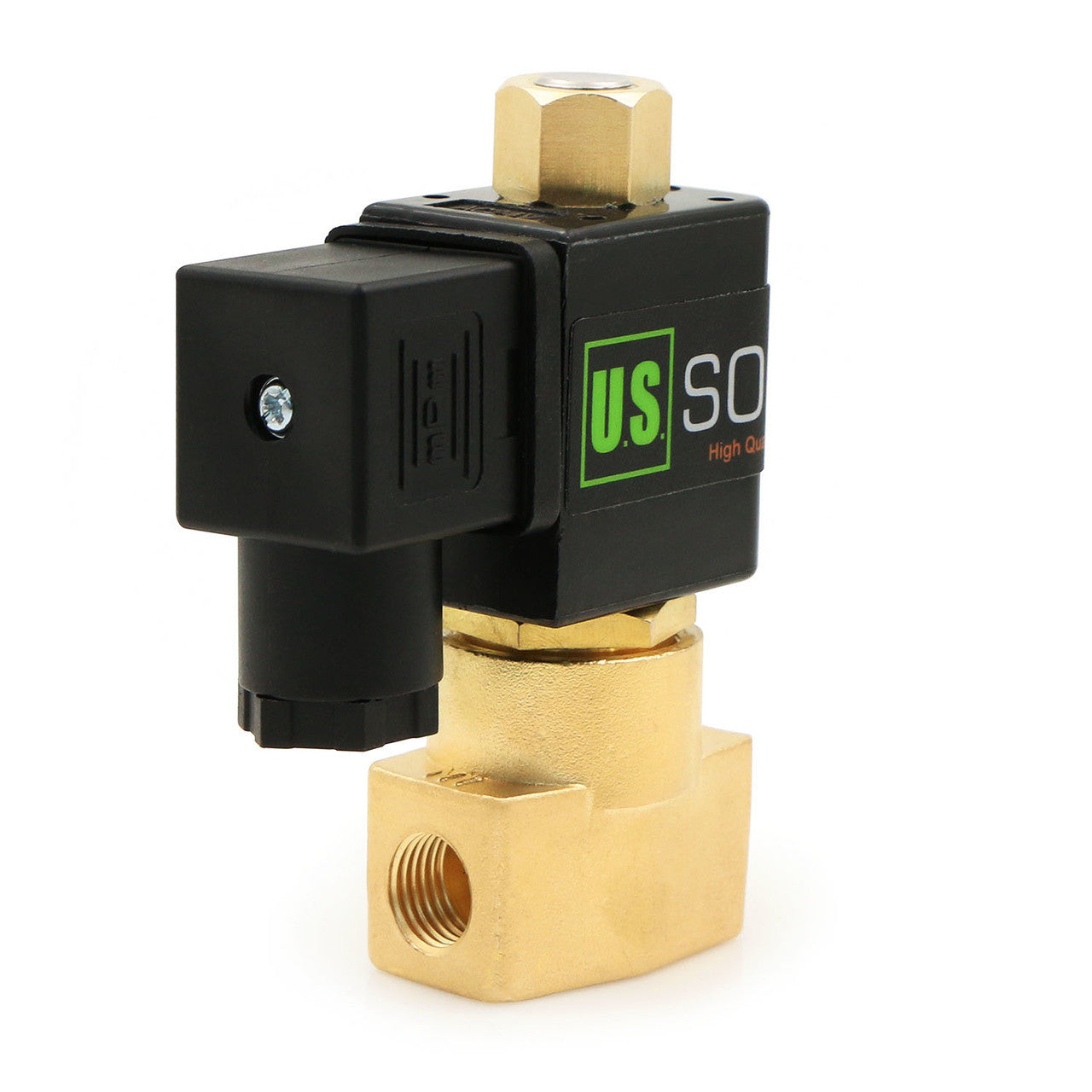 Válvula solenoide eléctrica sólida de EE. UU. - Válvula solenoide de 1/4" 12 V CC Cuerpo de latón normalmente abierto, SELLO NBR 