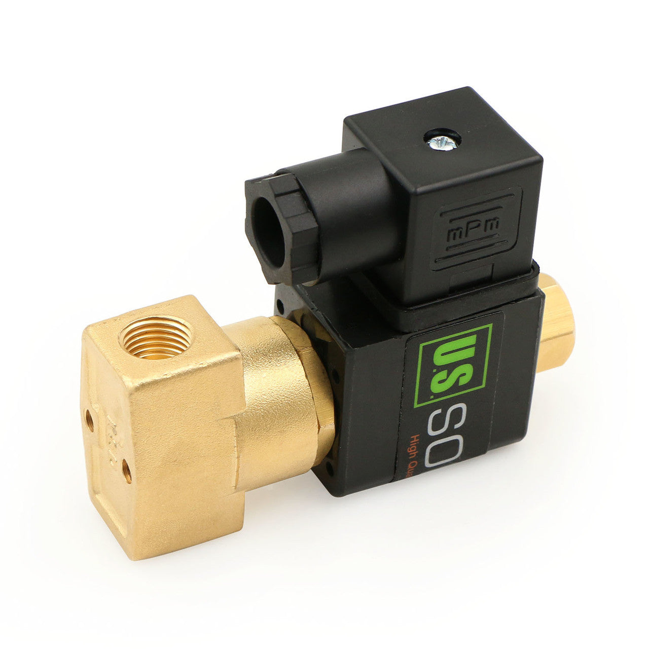 Válvula solenoide eléctrica sólida de EE. UU. - Válvula solenoide de 1/4" 12 V CC Cuerpo de latón normalmente abierto, SELLO NBR 