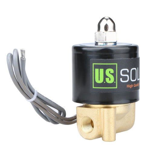 U.S. Solid Electric Solenoid Valve- 1/8" 24V DC Solenoid Valve Brass Body Normally Closed, VITON SEAL