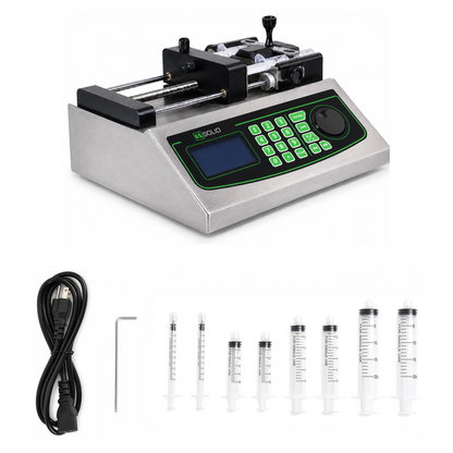 Dwukanałowa pompa strzykawkowa do infuzji/pobierania, od 0,001 µl/min do 150,5 ml/min, siła ciągu 280 N