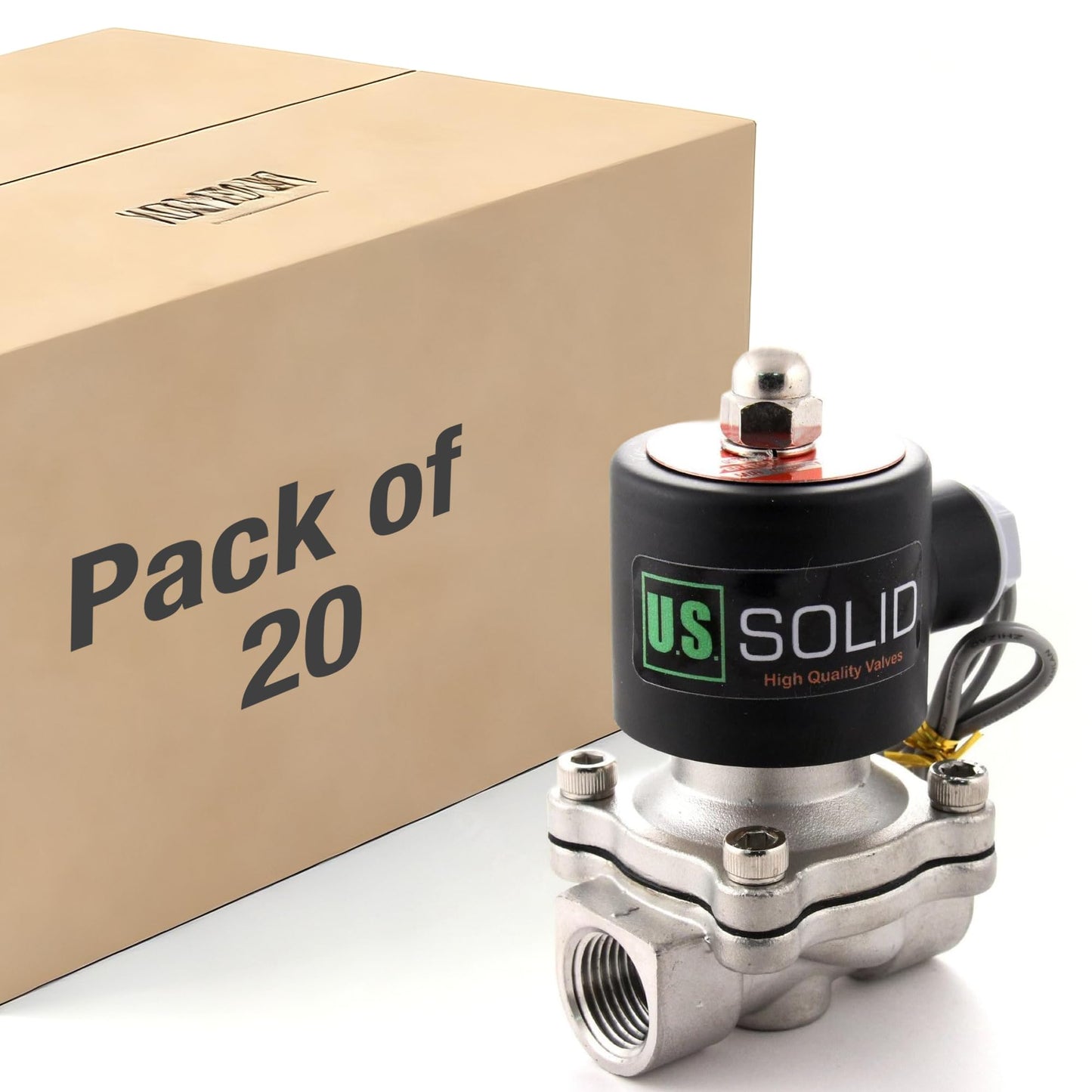 Válvula solenoide de 1/2" 110 V CA, aço inoxidável, normalmente fechada, vedação VITON