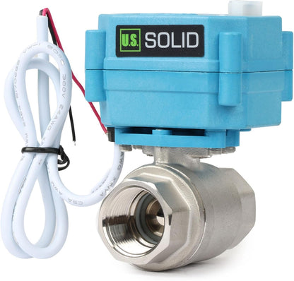 Motorbetriebenes Kugelventil aus Edelstahl 316 mit wasserdichter Abdeckung, 9–24 V AC/DC, voller Durchgang, Schutzart IP67, 2-adrige automatische Rückstellung, normalerweise geschlossen