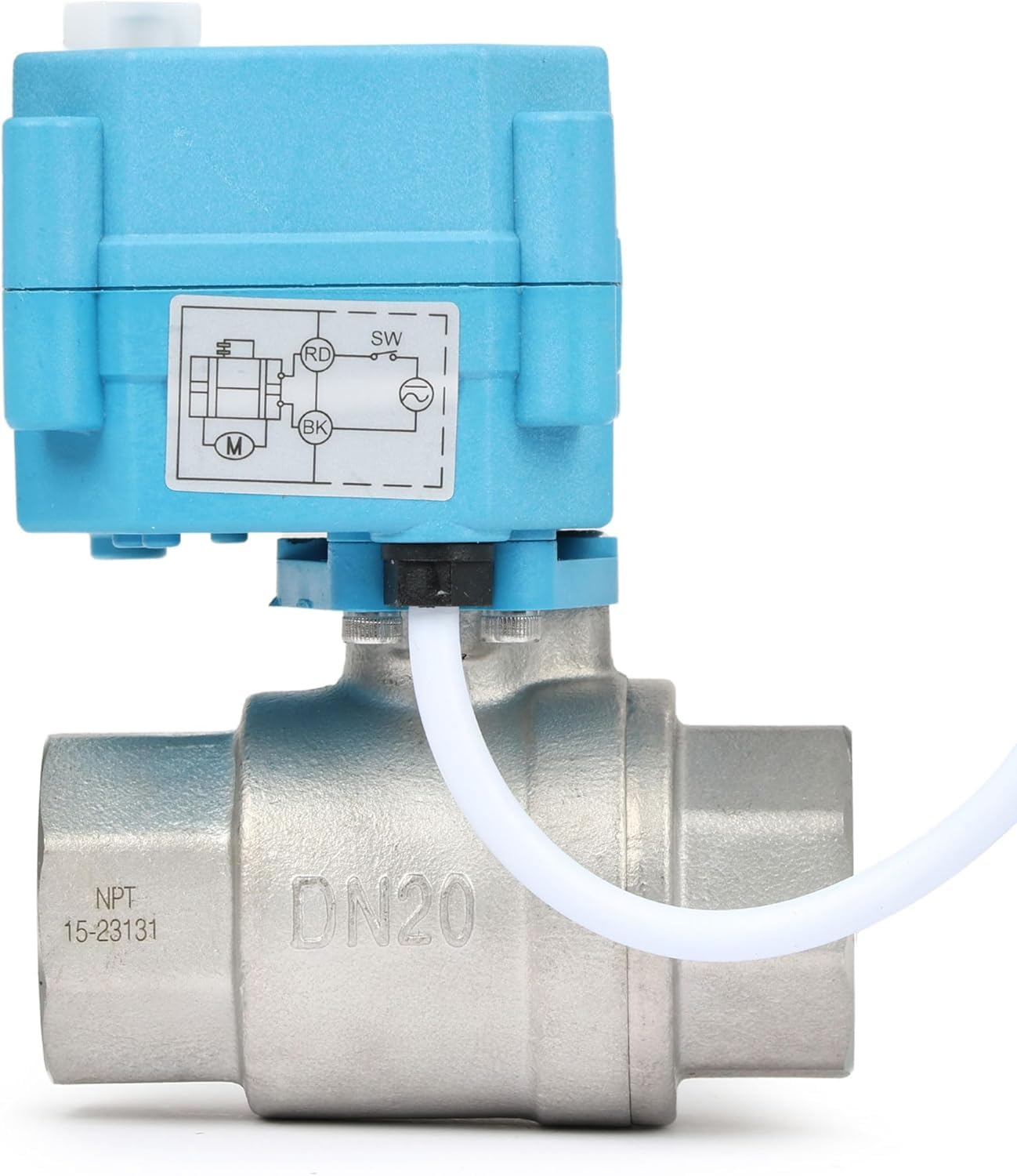 Motorbetriebenes Kugelventil aus Edelstahl 316 mit wasserdichter Abdeckung, 9–24 V AC/DC, voller Durchgang, Schutzart IP67, 2-adrige automatische Rückstellung, normalerweise geschlossen