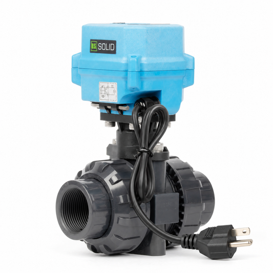 1-1/4" UPVC Motorized Ball Valve - 1