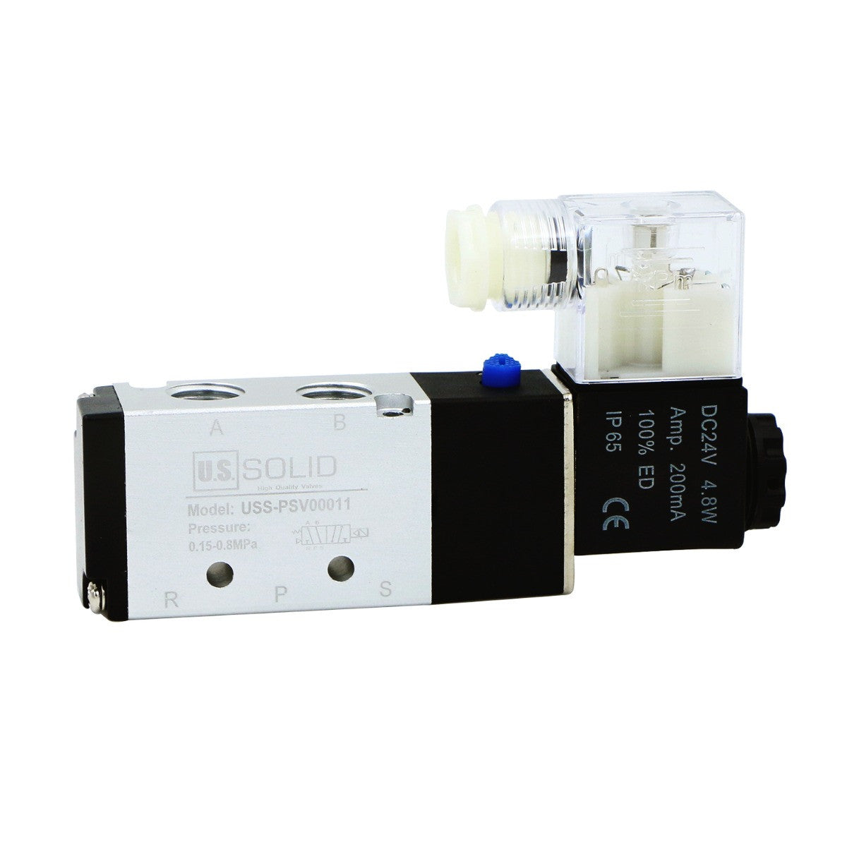 1/4" 5 Way 2 Position Pneumatic Electric Solenoid Valve AC 110 V, Normally Closed