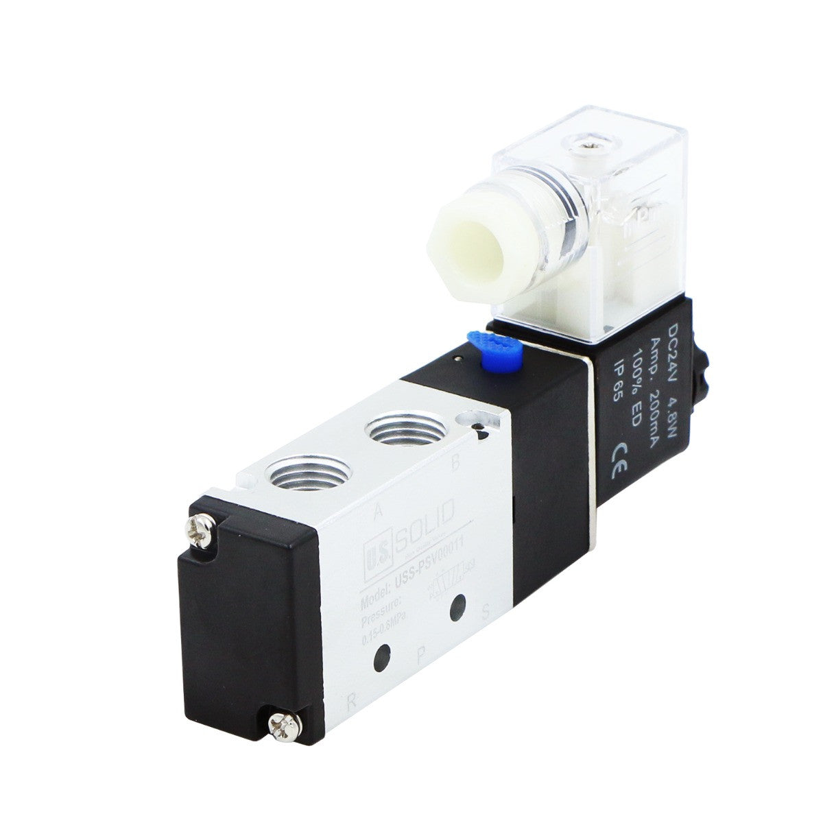 1/4" 5 Way 2 Position Pneumatic Electric Solenoid Valve AC 110 V, Normally Closed