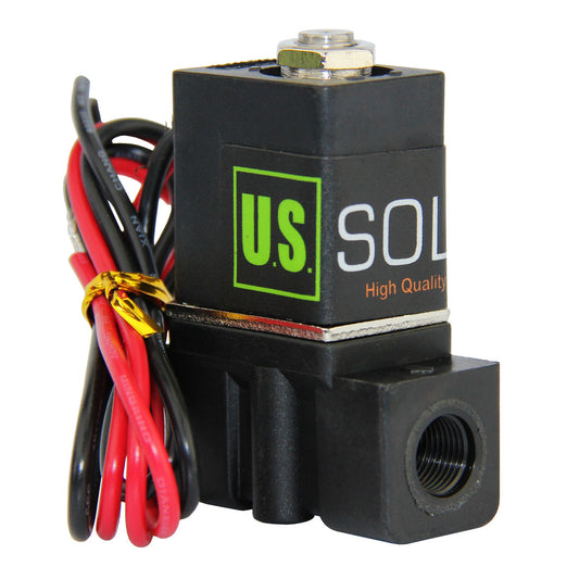 U.S. Solid Electric Solenoid Valve- 1/8" 12V DC Solenoid Valve Plastic(Nylon) Body Normally Closed, NBR SEAL